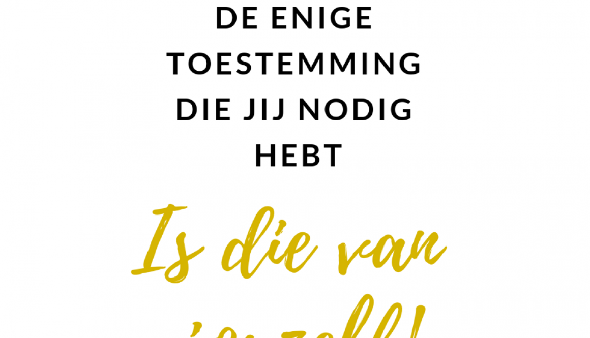 De enige toestemming die jij nodig hebt